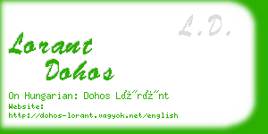 lorant dohos business card
